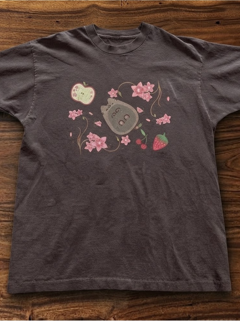 Cute Strawberry Floral Graphic Tee | Y2K Kawaii Vintage Style